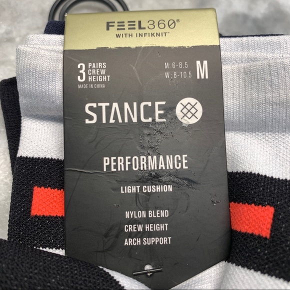 STANCE performance crew socks (3pk) size med nylon blend arch support - Picture 8 of 11